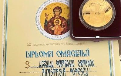 Diploma Omagială acordată de Patriarhia Română