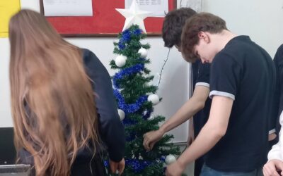 În așteptarea Nașterii Domnului, fiecare clasă a decorat bradul, după priceperea proprie, cu multe eforturi și cu mult elan!